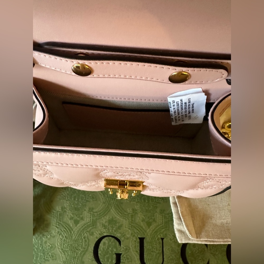 Gucci Matelassé PInk Small Top Handle Tote and Shoulder Bag New - Picture 9 of 11